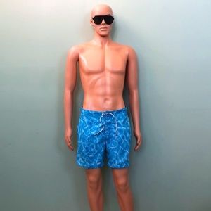 Armani Exchange Mens Blue Flat Front Drawstring Bermuda Shorts Size Medium